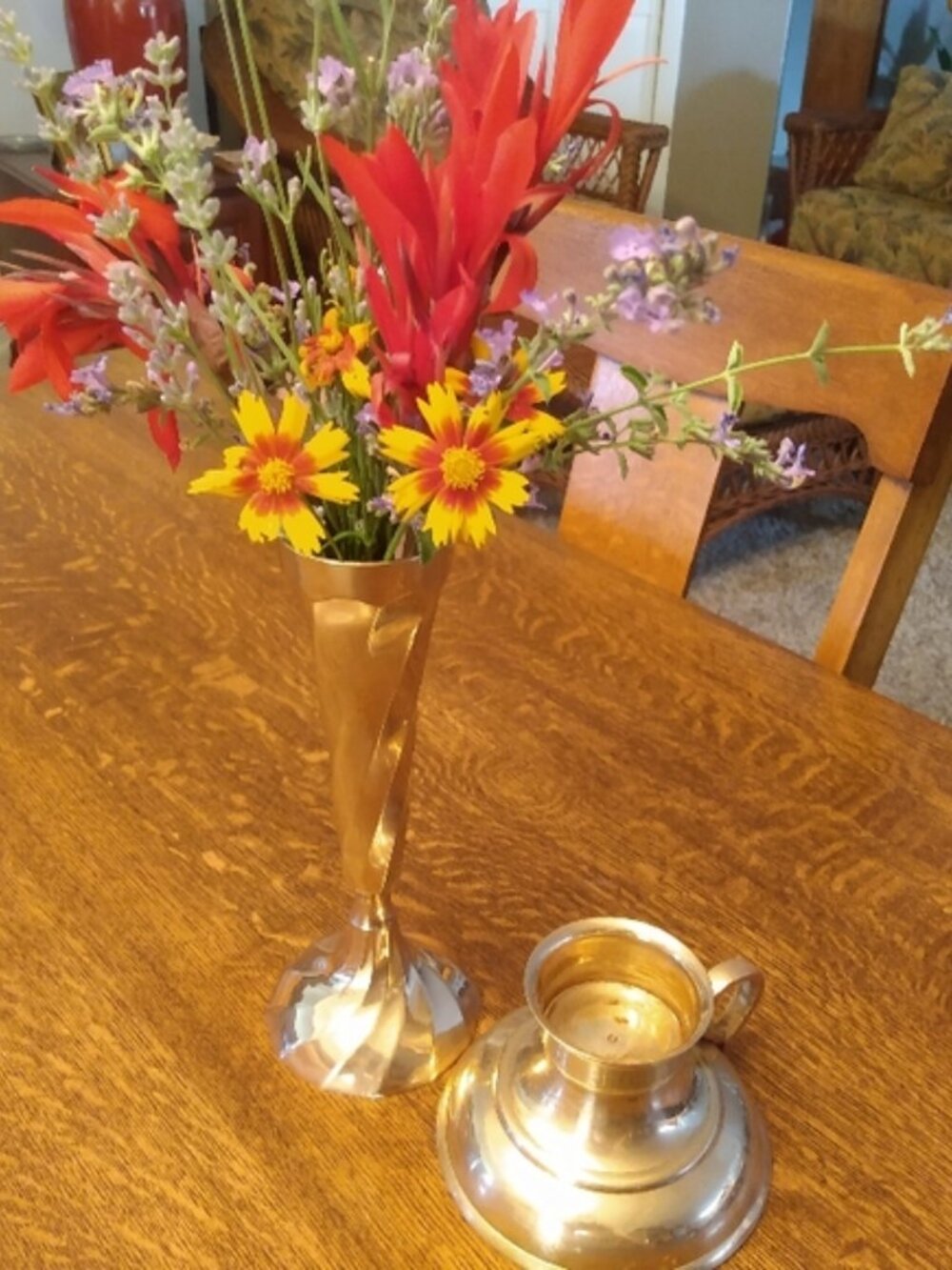 Vintage Green Glass Bud  Vase or Candlestick Holder (2) - Picture 10 of 16